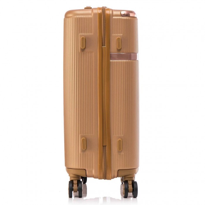 Чемодан Semi Line 24" M Золотой T5667-3 с кодовым замком 60 л ABS-пластик 4 колеса для авиаперелетов
