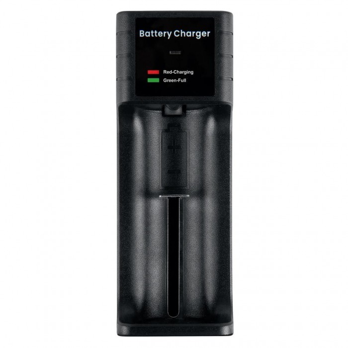 Зарядник Mactronic для акумуляторів 18650 - універсальний 220-240V та 12-24V з USB та захистом від