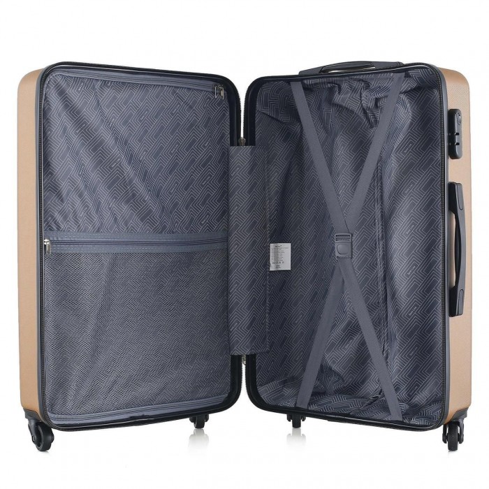 Чемодан Semi Line 24" M Коричневий T5693-2 67 л на 4 колесах з ABS-пластика з кодовим замком для бізнес-поездок
