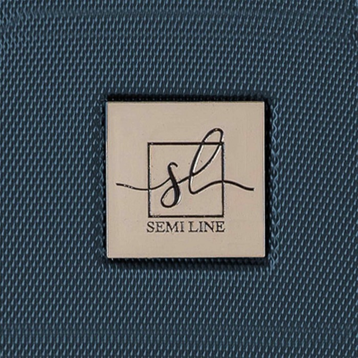 Валіза Semi Line 20" S Синя/Коричнева T5672-2 з круглими колесами, кодовим замком