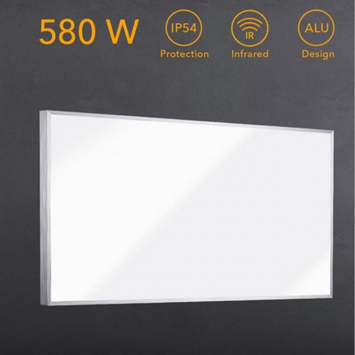 Інфрачервоний панельний обігрівач Тротек TIH 500 S 580W білий для настінного кріплення площа 10 м² IP54