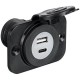 Гнездо 2хUSB для лодки и катера Osculati 14.516.05 Type-A/Type-C 12/24 В черный полиамид с защитной крышкой