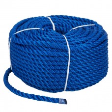 Мотузка Polyester 3 strand rope 8mm*30m blue для швартування човна та катера 8мм 30м міцна синя
