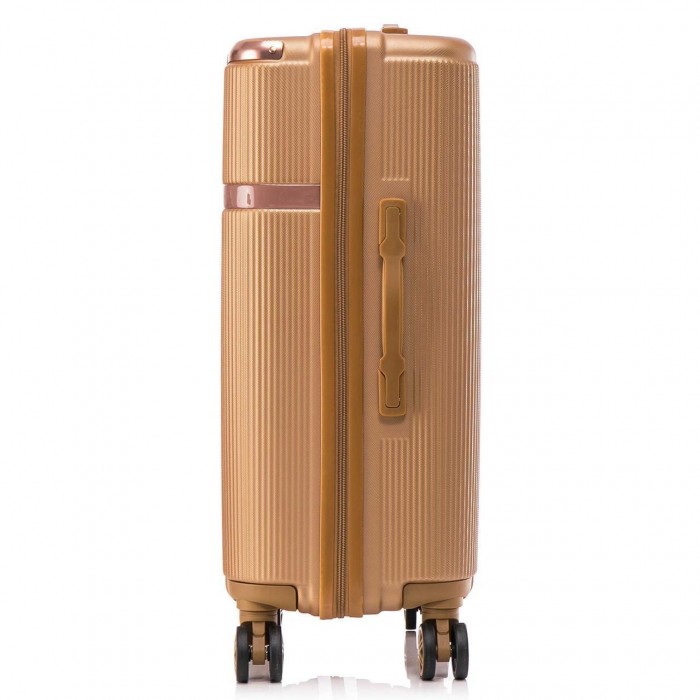 Чемодан Semi Line 24" M Золотой T5667-3 с кодовым замком 60 л ABS-пластик 4 колеса для авиаперелетов