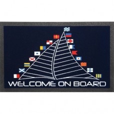 Килимок ворсовий вхідний "Welcome On Board" прапори 50х80 см Osculati - стійкий до атмосферних явищ