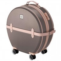 Чемодан Semi Line 24" M Коричневий/Рожевий Крем T5673-3 круглий ABS-пластик 49 л 4 колеса кодовий замок