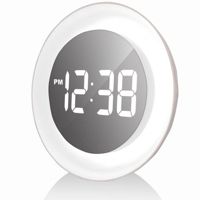 Настінні годинники Technoline WS8086 з LED дисплеєм та кольоровою підсвіткою, електронний механізм, білий