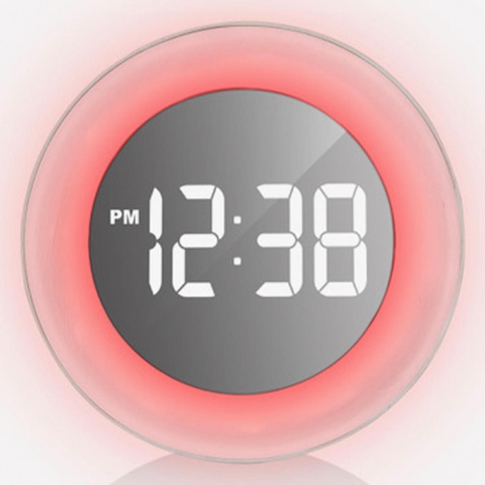 Настінні годинники Technoline WS8086 з LED дисплеєм та кольоровою підсвіткою, електронний механізм, білий