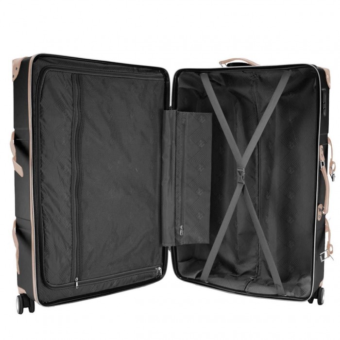 Чемодан Semi Line 28" L Черный/Розовый Крем T5671-4 большой 96.5 л из ABS-пластика с кодовым замком и 4 колес