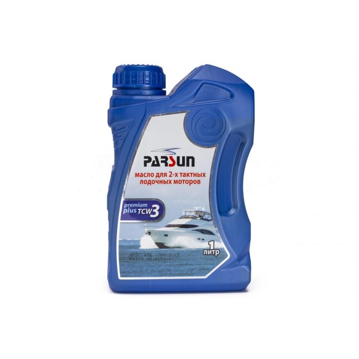 Масло для лодочного мотора PARSUN 2-х тактное TCW3 Premium Plus 1 литр минеральное защита от коррозии