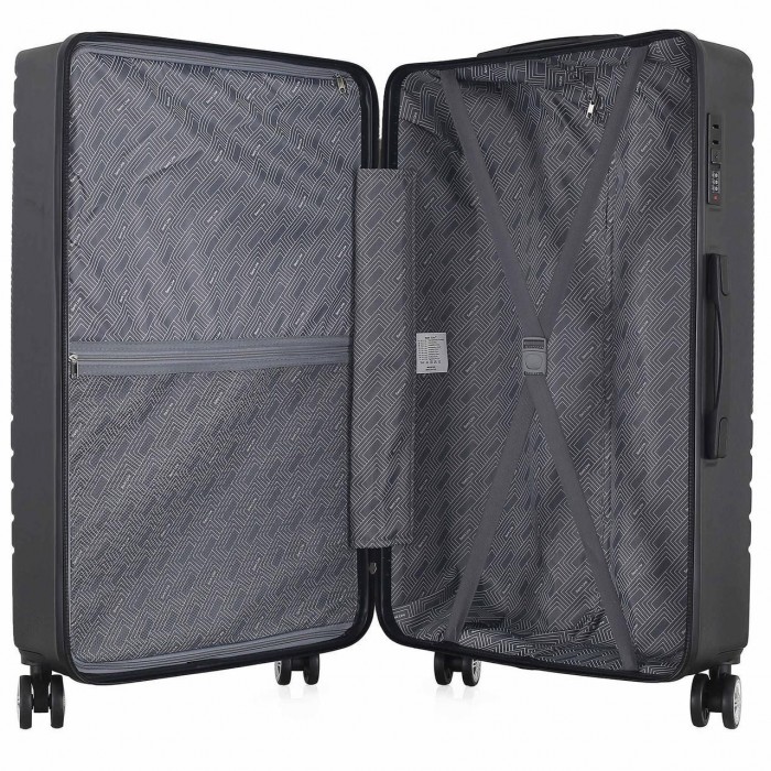 Чемодан Semi Line 28" L Чорний T5789-3 - жорсткий ABS-пластик 104 л з кодовим замком та 4 обертовими колесами