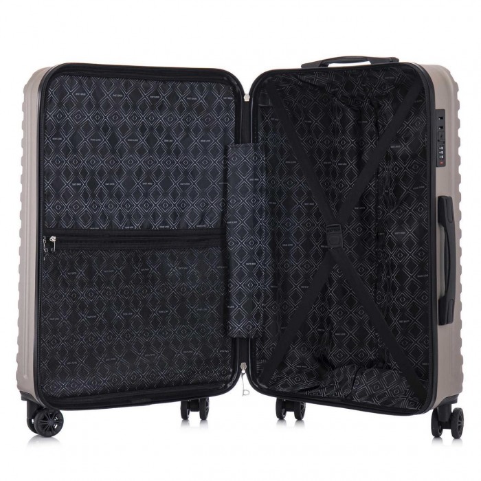 Чемодан Semi Line 24" M Шампань T5864-2 69 л ABS-пластик с кодовым замком и 4 вращающимися колесами