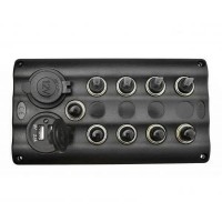 Панель на 4 перемикача автомат HF60-046PN 82х107мм з прикурювачем та USB роз'ємом для судна, човна, катера