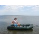Надувная ПВХ лодка Ладья ЛТ-250 АЕС на двоих с слань-ковриком и мобильным сиденьем для рыбалки и отдыха