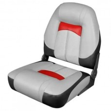 Сиденье для лодки и катера Premium High Back 76223GCR складное серо-красное из влагостойкой кожи 450х450 мм