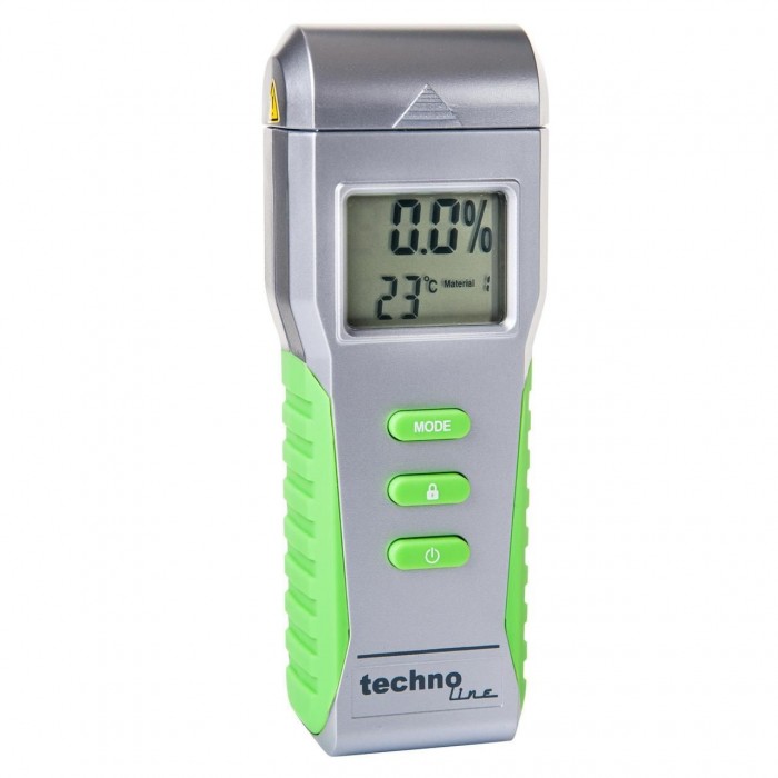 Влагомер Technoline WZ1300 Серебристый/Зеленый для определения влажности и температуры 6 типов материалов с в