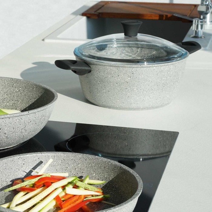 Кастрюля Flonal Dura Induction 4.3 л с крышкой Pyrex антипригарное покрытие Magma-Tech Plus для любых плит