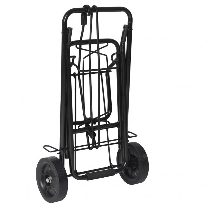 Господарська візок Bo-Camp Luggage Trolley складана 35 кг чорна з колесами 14 см і стяжним ременем