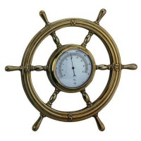 Термометр-штурвал 320 мм латунь Foresti & Suardi для яхты и катера диапазон от 0°C до +140°C стильный