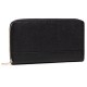 Жіночий гаманець Semi Line Black 3051-7 зі штучної шкіри Saffiano, 14 слотів для карт, 2 відділення для