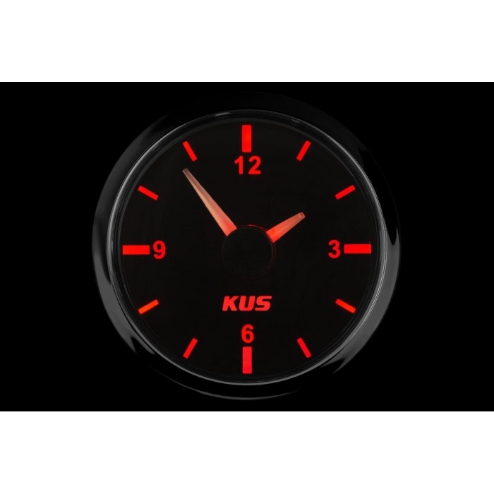 Часы Wema Kus черные KY09000 52мм аналоговые судовые для лодки и катера с красной подсветкой новая модель