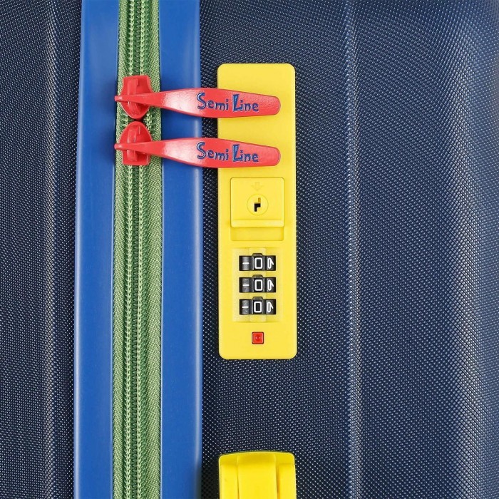 Чемодан Semi Line 24" M Синий T5807-2 с кодовым замком и 4 поворотными колесами, объем 65 л
