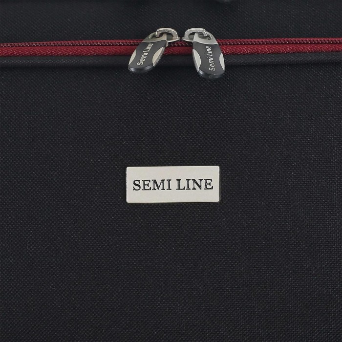 Чемодан Semi Line 20" S Чорний/Червоний Лінії T5680-1 ручна кладь 34 л з водовідштовхувальним покриттям 2 колеса для