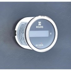 Цифровой счетчик моточасов ECMS PLH2-BS-HS черный с оранжевой подсветкой для лодки и катера диаметр 55мм