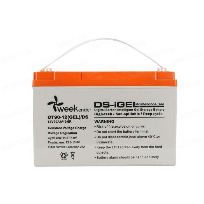 Акумулятор гелевий Weekender DS 90 Ah 12 V з дисплеєм 27кг для човнових електромоторів 12V90AH DS