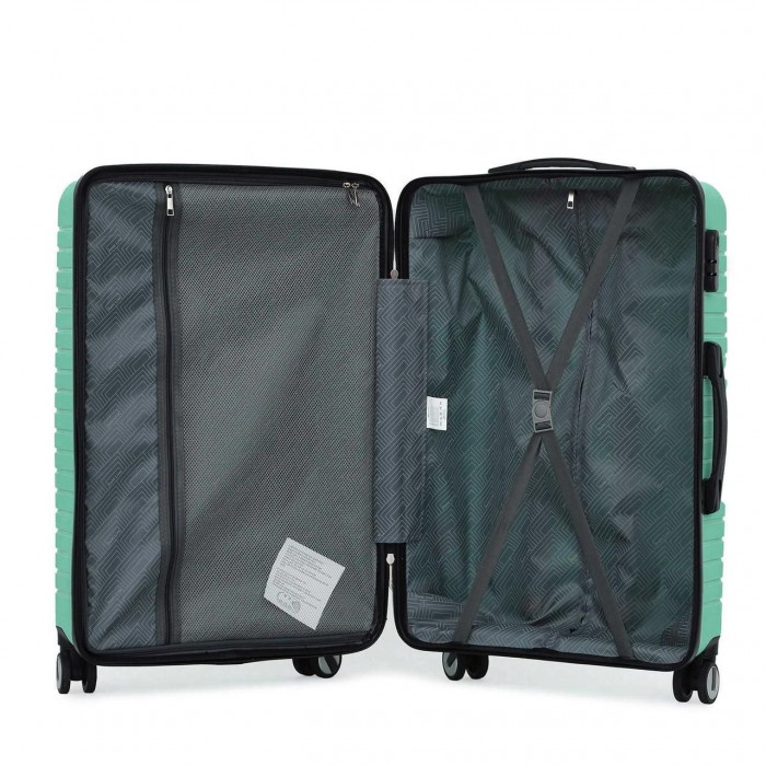 Чемодан Semi Line 19" S Морська зелень T5612-1 з 4 колесами та кодовим замком для ручної поклажі, поліпропілен, 36 л