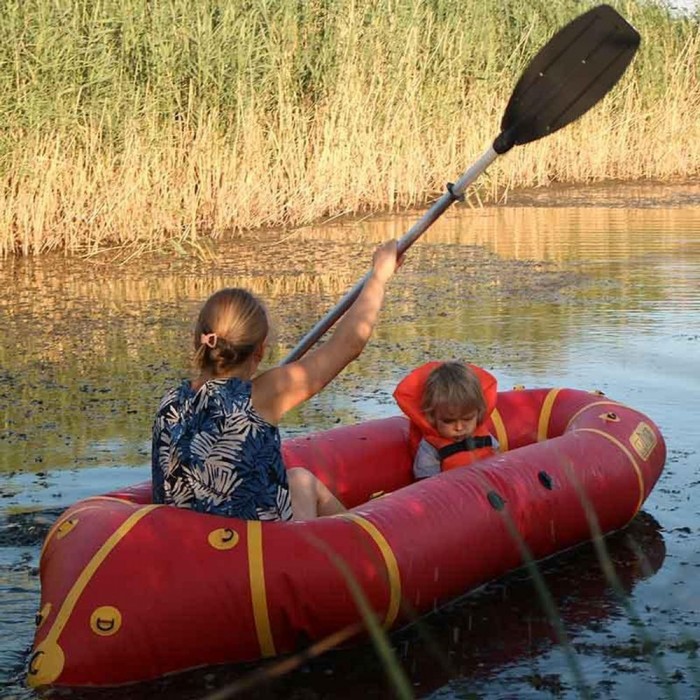 Надувний пакрафт Ладья ЛП-270 Базовий червоний для спокійної води та риболовлі 7.8 кг 1+1 з натяжним дном
