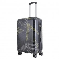 Чемодан Semi Line 24" M Чорний узор T5651-2 на 4 колесах з полікарбонату з кодовим замком