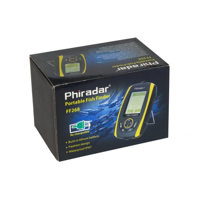 Эхолот Phiradar FF 268 A c проводным трансдюсером двухлучевой черно-белый рыболовный всесезонный FF268A