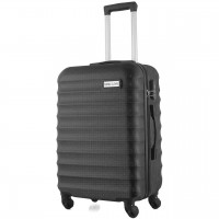 Чемодан Semi Line 28" L Чорний T5634-3 для авіаперельотів 93 л жорсткий корпус кодовий замок 4 колеса
