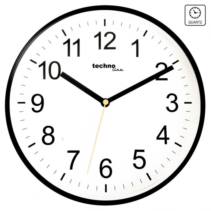 Настенные часы Technoline WT630 Белый/Чёрный кварцевый механизм белый циферблат диаметр 237 мм стильные