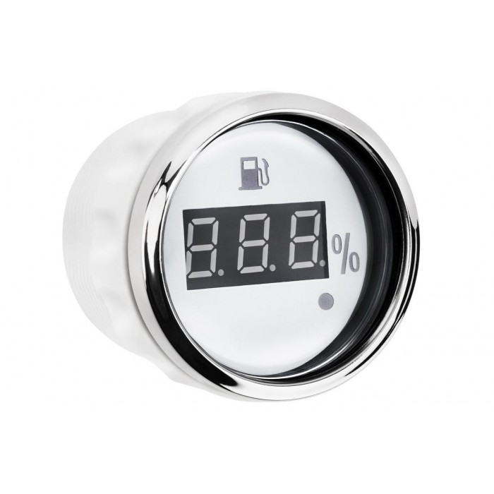 Цифровой датчик топлива судовой I GAUGE 52MM с LED дисплеем 240-33 OHM белый хром для лодки и катера