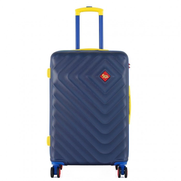 Чемодан Semi Line 24" M Синий T5807-2 с кодовым замком и 4 поворотными колесами, объем 65 л