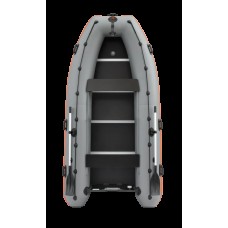 Колибри КМ-360ДСЛ (Kolibri KM-360DSL) тёмно-серая моторная килевая надувная лодка + алюминиевый пайол