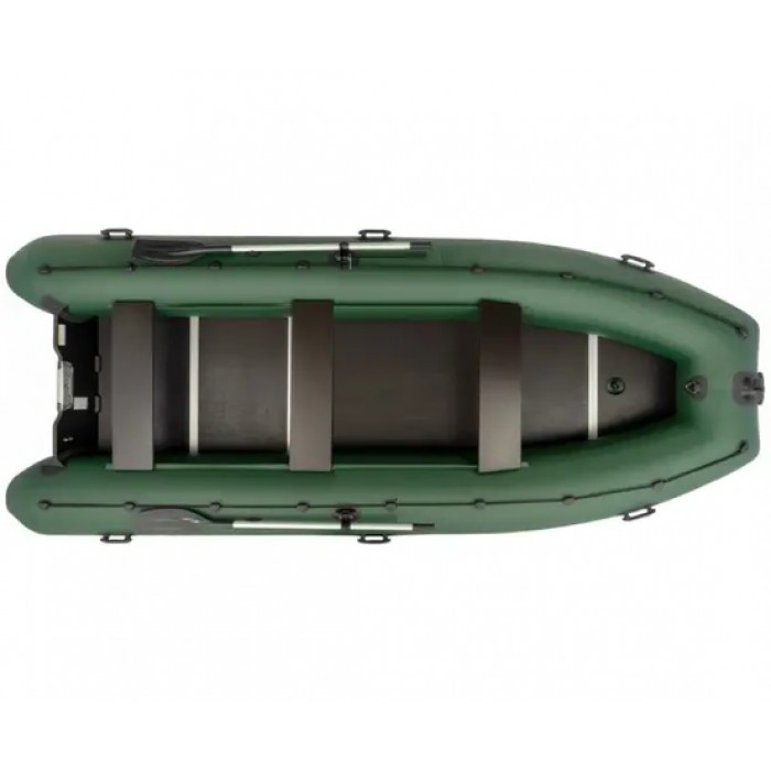 Колибри КМ-450ДСЛ (Kolibri KM-450DSL) зелёная моторная килевая надувная лодка + алюминиевый пайол