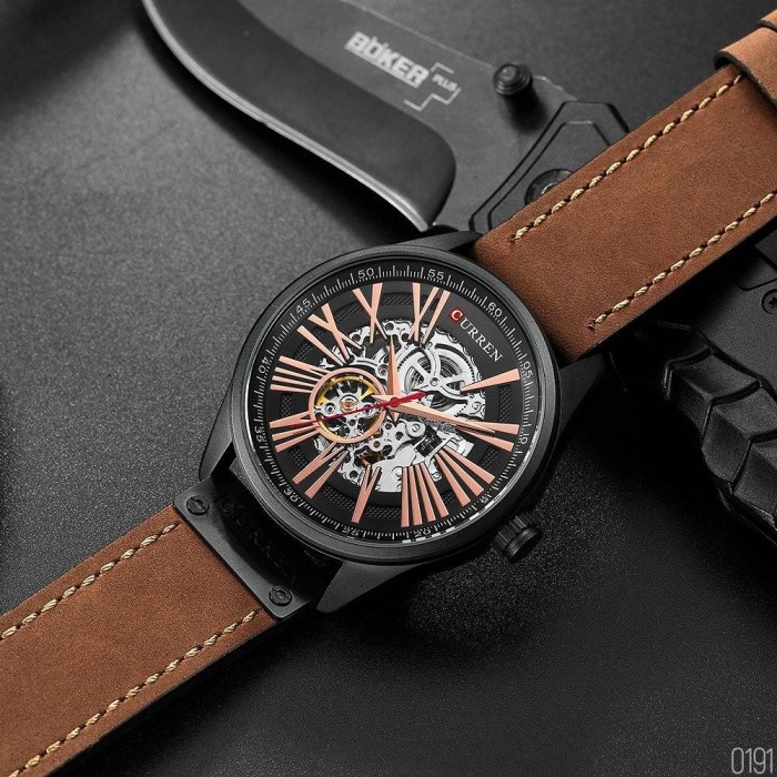 Curren 8299 Black-Gold-Brown