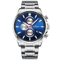 Curren 8368 Silver-Blue-Silver