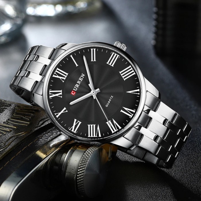 Curren 8422 Silver-Black