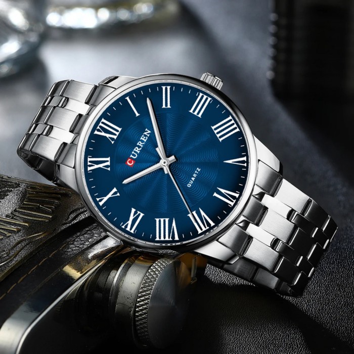 Curren 8422 Silver-Blue