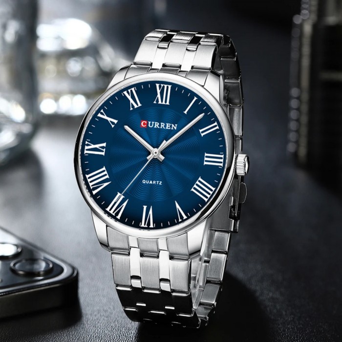 Curren 8422 Silver-Blue