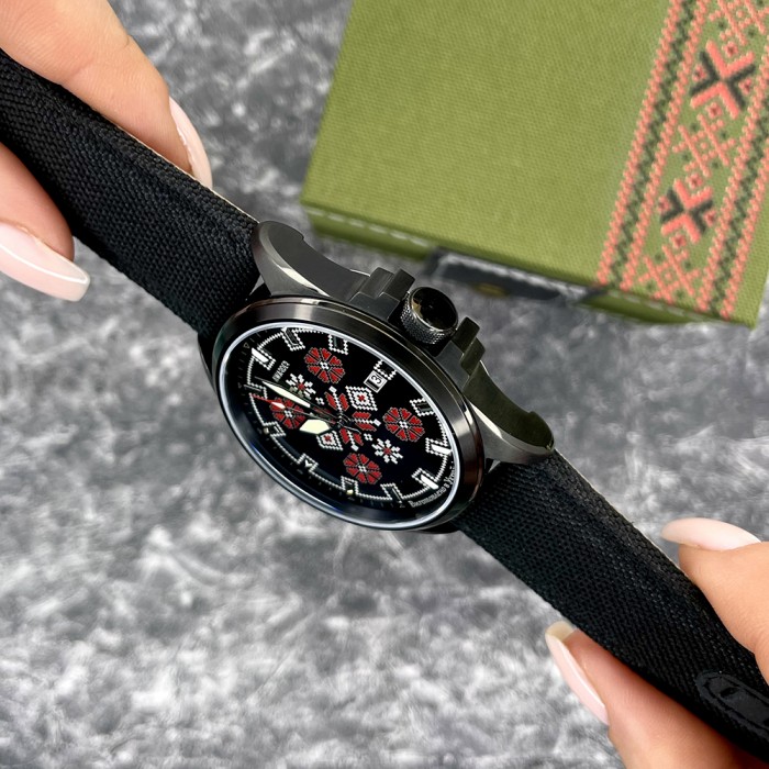 Awarder Embroidery Black-Red Black Automatic 10ATM