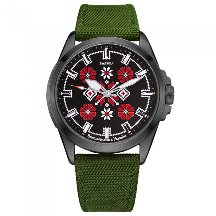 Awarder Embroidery Black-Red Green  Battery 10ATM