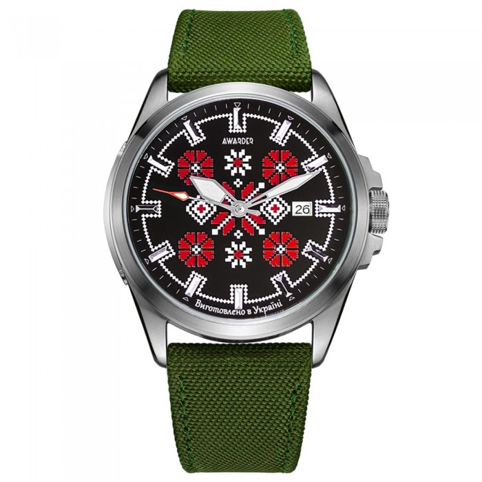 Awarder Embroidery Silver-Red Green  Automatic 10ATM