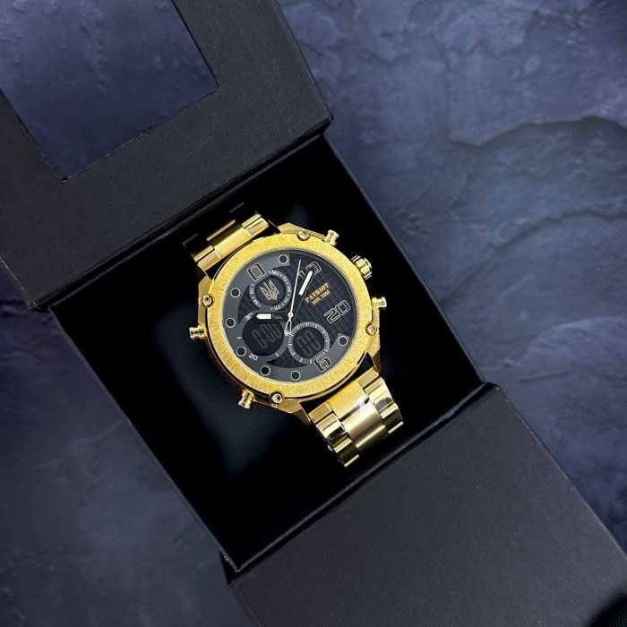 Patriot 017 Тризуб Золото Gold-Black Steel