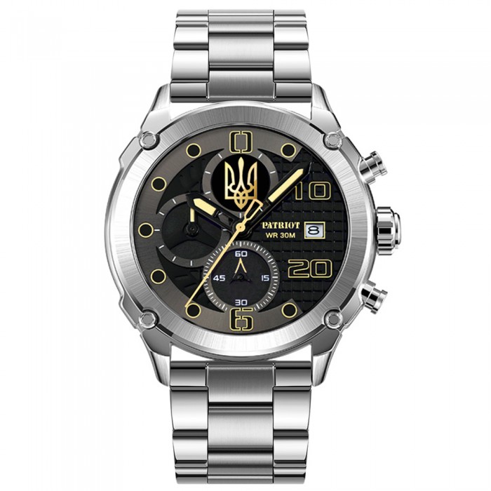 Patriot 016 Тризуб золото Silver-Black Steel