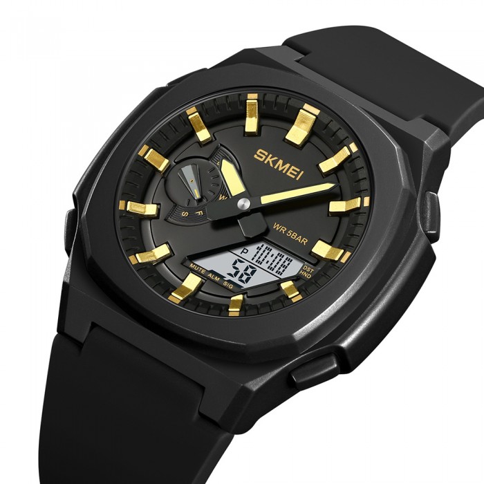 Skmei 2091BKGDWT Black-Gold-White